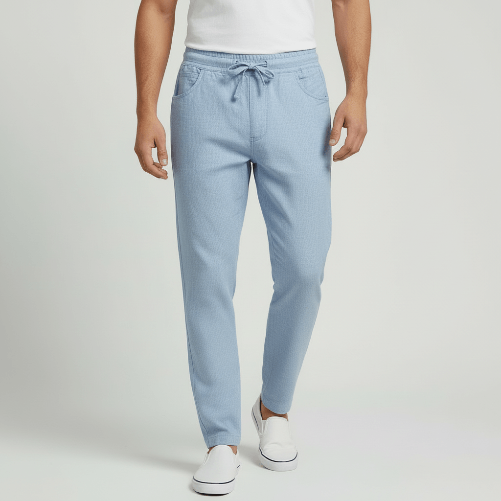 Tanzanix | Breathable linen trousers-Apparel & Accessories > Clothing > Pants > Trousers-Light Blue-XS-Tanzanix