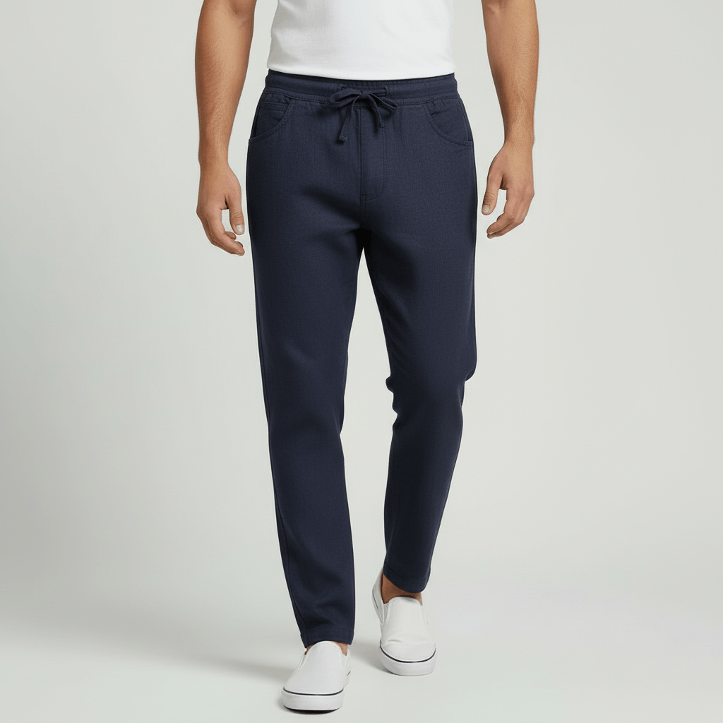 Tanzanix | Breathable linen trousers-Apparel & Accessories > Clothing > Pants > Trousers-Navy-XS-Tanzanix