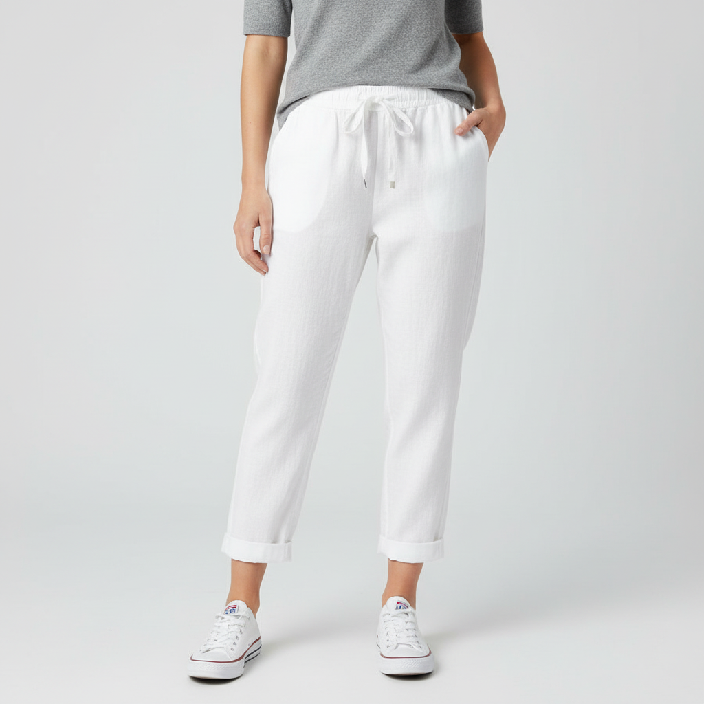 Tanzanix | Breathable linen trousers-Apparel & Accessories > Clothing > Pants > Trousers-White-S-Tanzanix