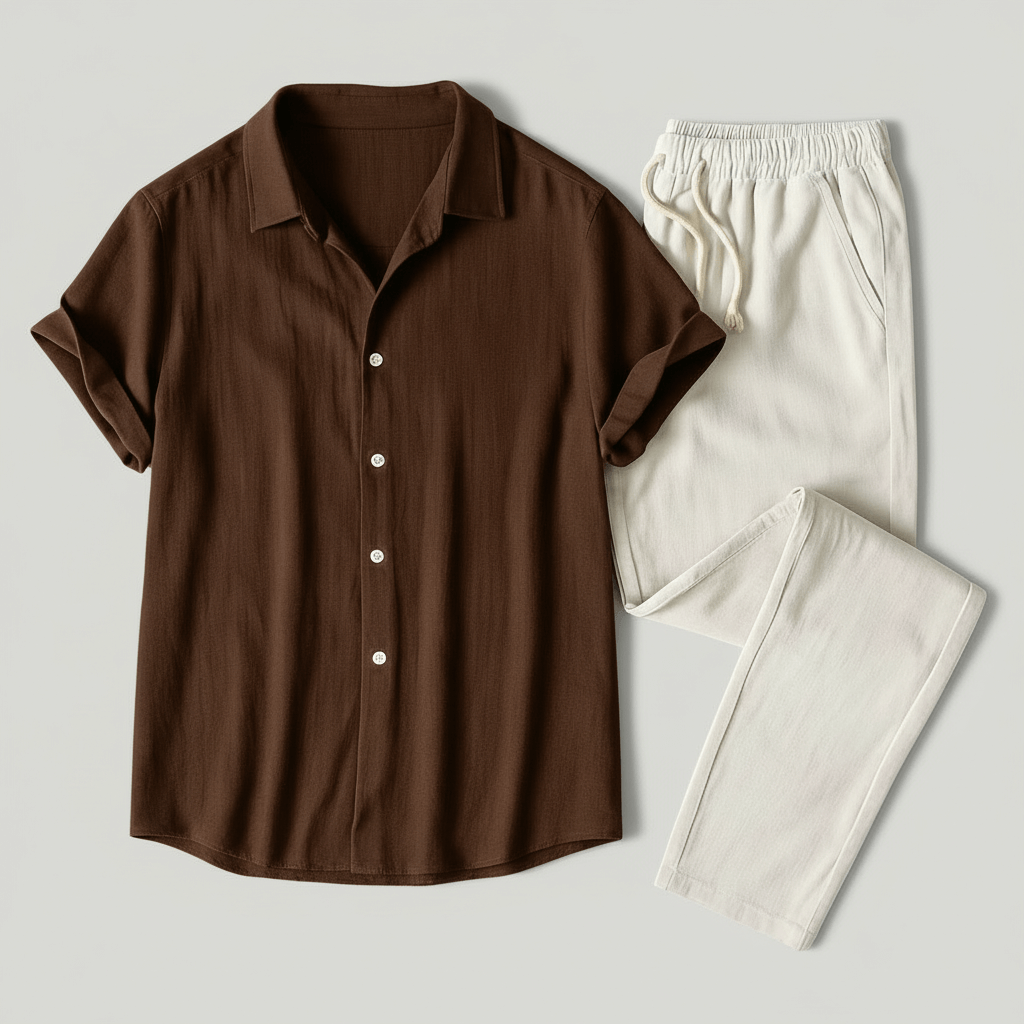 Tanzanix | Breathable linen two-piece set-Apparel & Accessories > Clothing > Outfit Sets-Tanzanix