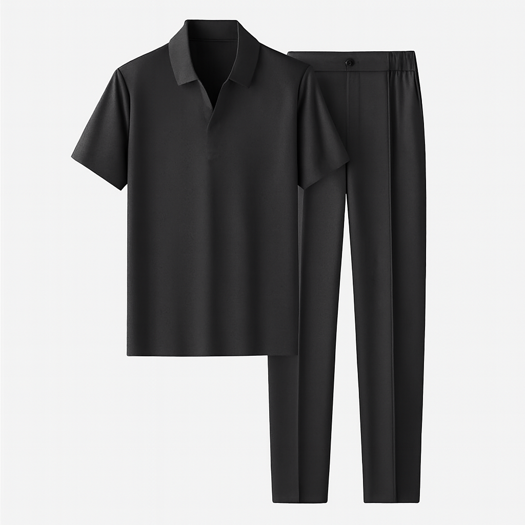 Tanzanix | Breathable polo and pants two-piece set-Apparel & Accessories > Clothing > Outfit Sets-Tanzanix