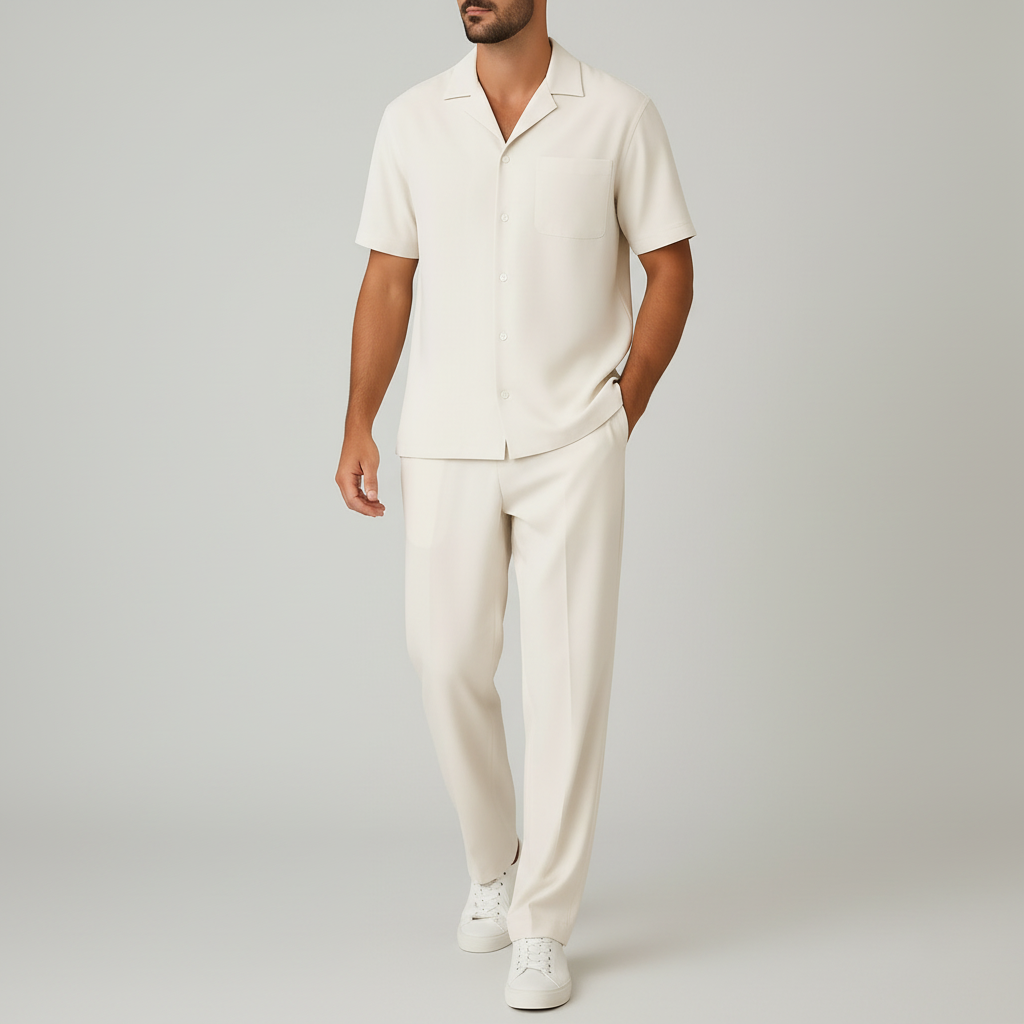Tanzanix | Breathable polyester two-piece set-Apparel & Accessories > Clothing > Outfit Sets-White-S-Tanzanix