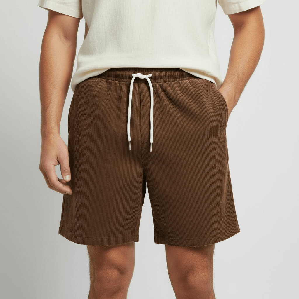Tanzanix | Breathable swim shorts with elastic waistband-Apparel & Accessories > Clothing > Swimwear-Brown-S-Tanzanix