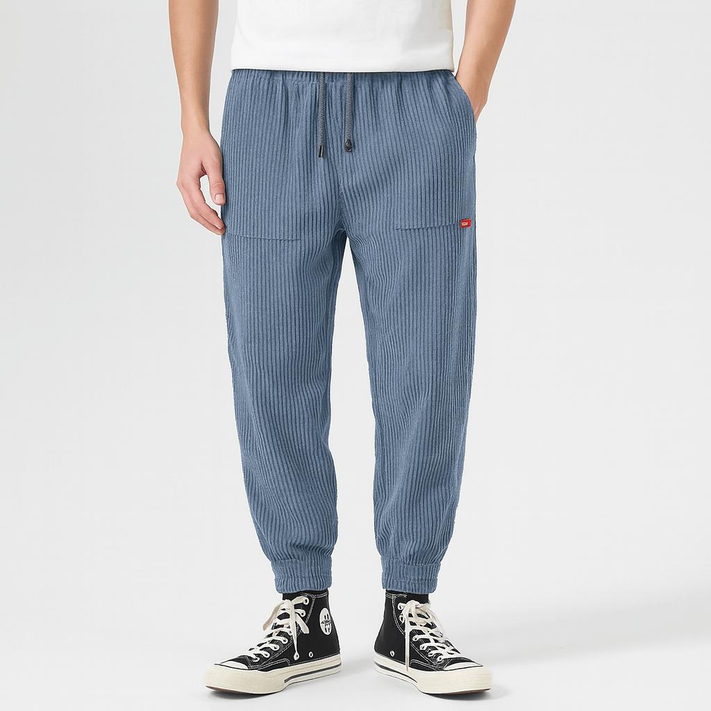 Tanzanix | Classic trouser pants with comfortable fit-Apparel & Accessories > Clothing > Pants > Trousers-Blue-S-Tanzanix