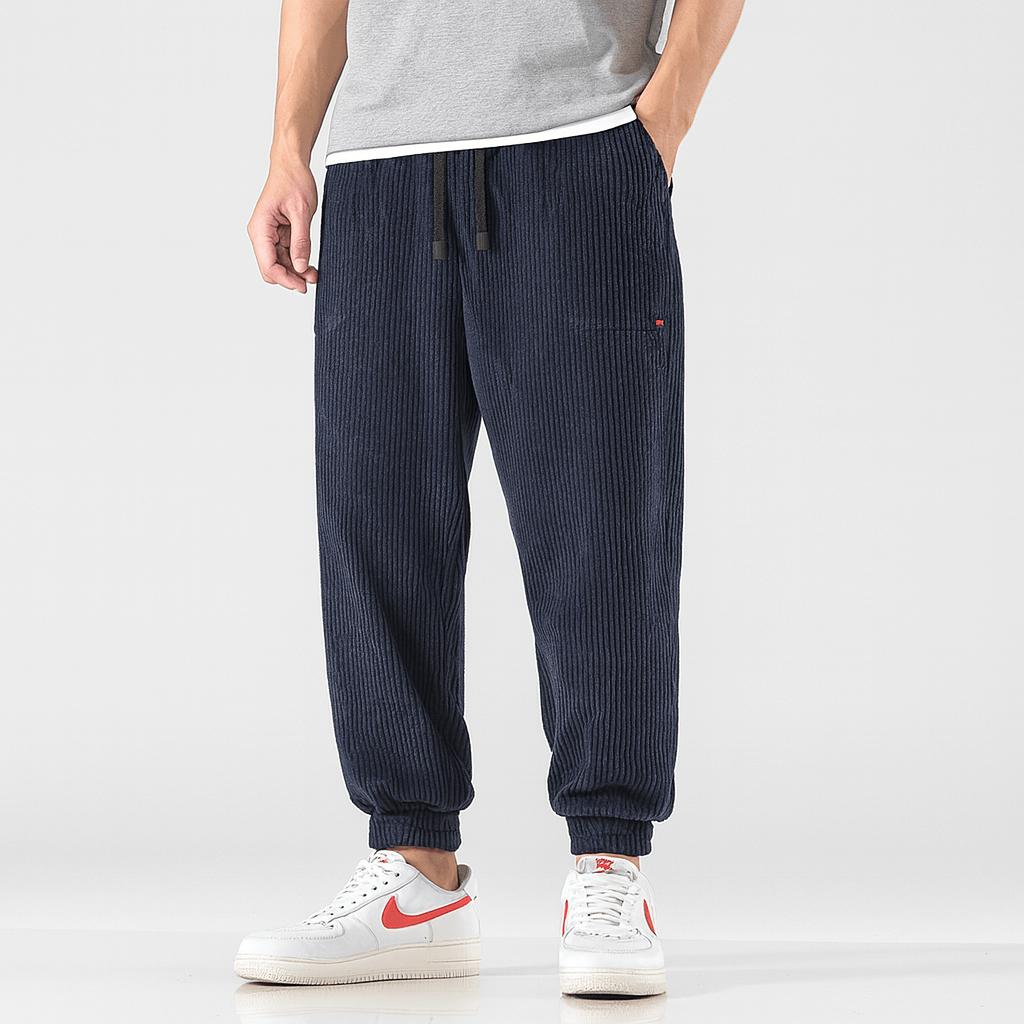 Tanzanix | Classic trouser pants with comfortable fit-Apparel & Accessories > Clothing > Pants > Trousers-Dark Blue-S-Tanzanix