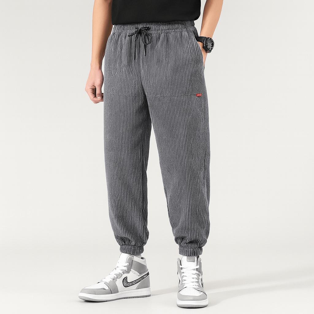 Tanzanix | Classic trouser pants with comfortable fit-Apparel & Accessories > Clothing > Pants > Trousers-Gray-S-Tanzanix