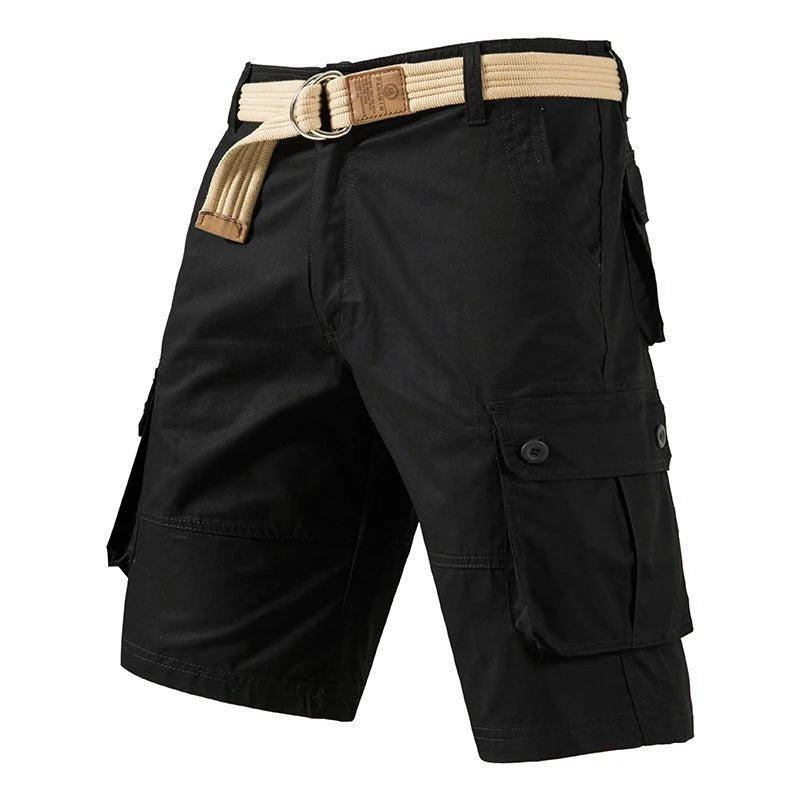 Tanzanix | Comfortable modern cargo shorts-Apparel & Accessories > Clothing > Shorts > Cargo Shorts-Black-34-Tanzanix