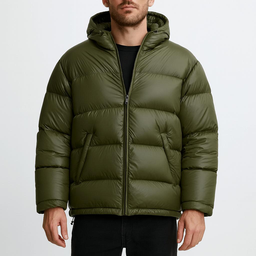 Tanzanix | Comfortable padded puffer jacket-Apparel & Accessories > Clothing > Outerwear > Coats & Jackets > Puffer Jackets-Green-S-Tanzanix