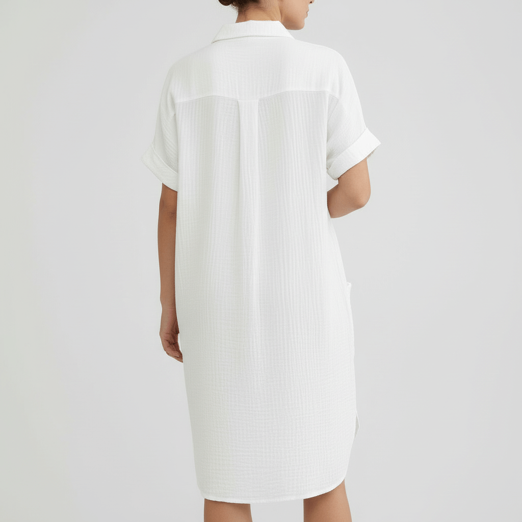 Tanzanix | Comfortable sundress with pockets and collar-Apparel & Accessories > Clothing > Dresses-Tanzanix