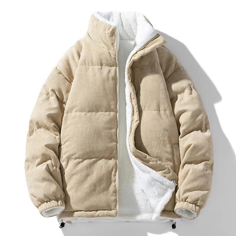 Tanzanix | Corduroy puffer jacket with plush lining-Apparel & Accessories > Clothing > Outerwear > Coats & Jackets > Puffer Jackets-Tanzanix