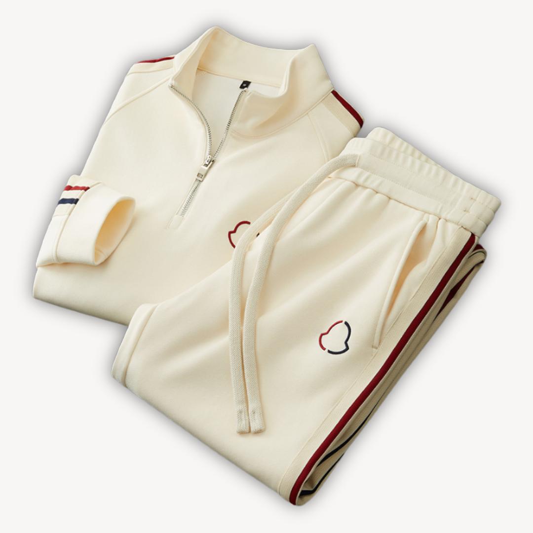 Tanzanix | Cotton blend tracksuit with half-zip top-Apparel & Accessories > Clothing > Outfit Sets-Tanzanix