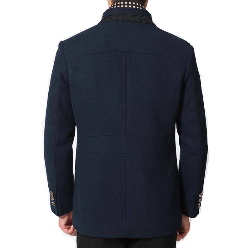 Tanzanix | Detachable scarf woolen coat with tailored fit-Apparel & Accessories > Clothing > Outerwear > Coats & Jackets > Overcoats-Tanzanix