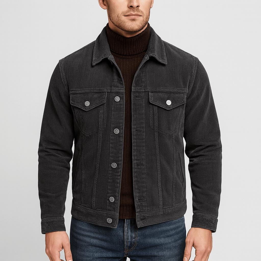 Tanzanix | Durable corduroy denim work jacket-Apparel & Accessories > Clothing > Outerwear > Coats & Jackets-Gray-S-Tanzanix