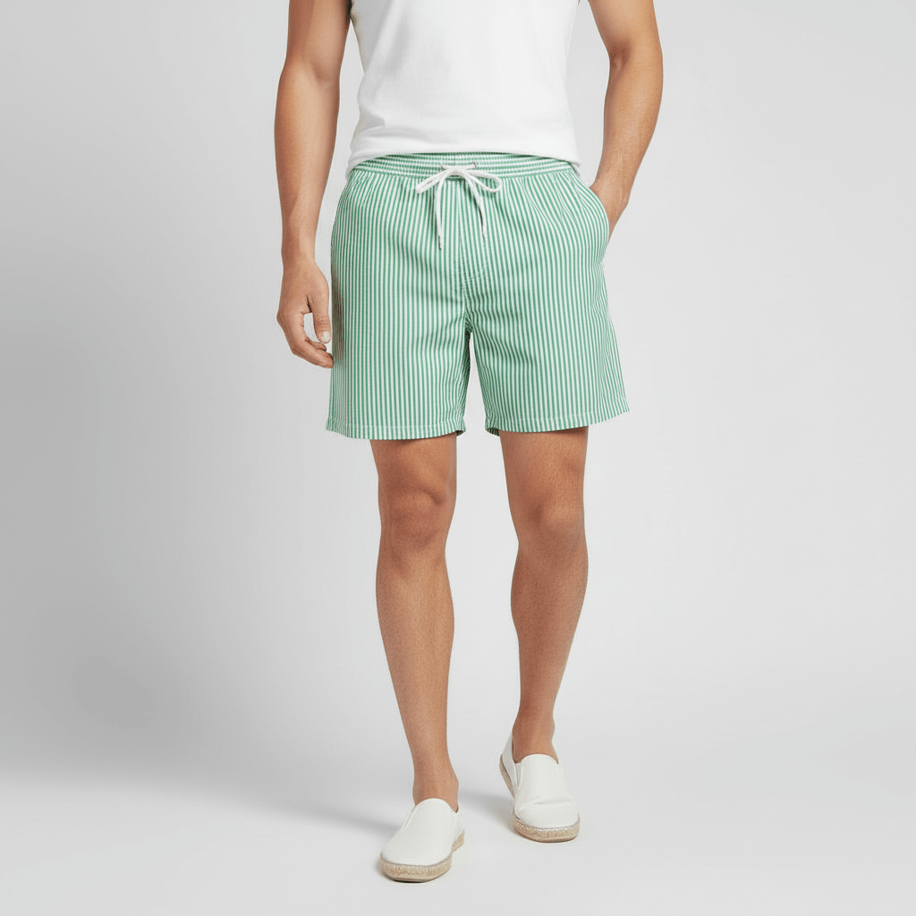 Tanzanix | Elastic Waist Swim Shorts-Apparel & Accessories > Clothing > Swimwear-Green-S-Tanzanix