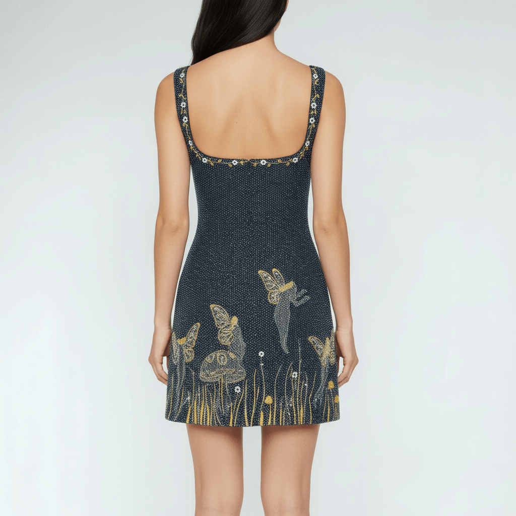 Tanzanix | Fitted sleeveless mini dress with shiny surface-Apparel & Accessories > Clothing > Dresses-Tanzanix