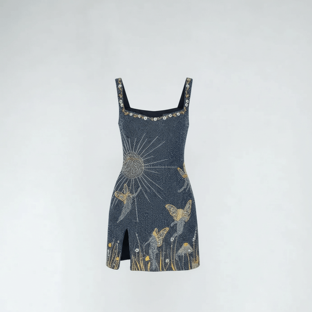Tanzanix | Fitted sleeveless mini dress with shiny surface-Apparel & Accessories > Clothing > Dresses-Tanzanix