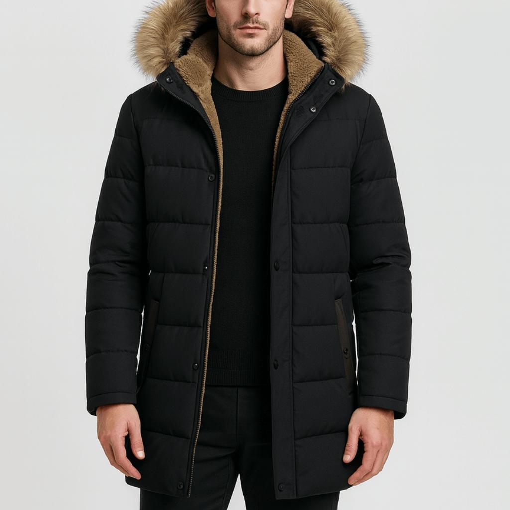 Tanzanix | Fleece-lined puffer jacket-Apparel & Accessories > Clothing > Outerwear > Coats & Jackets > Puffer Jackets-Black-S-Tanzanix