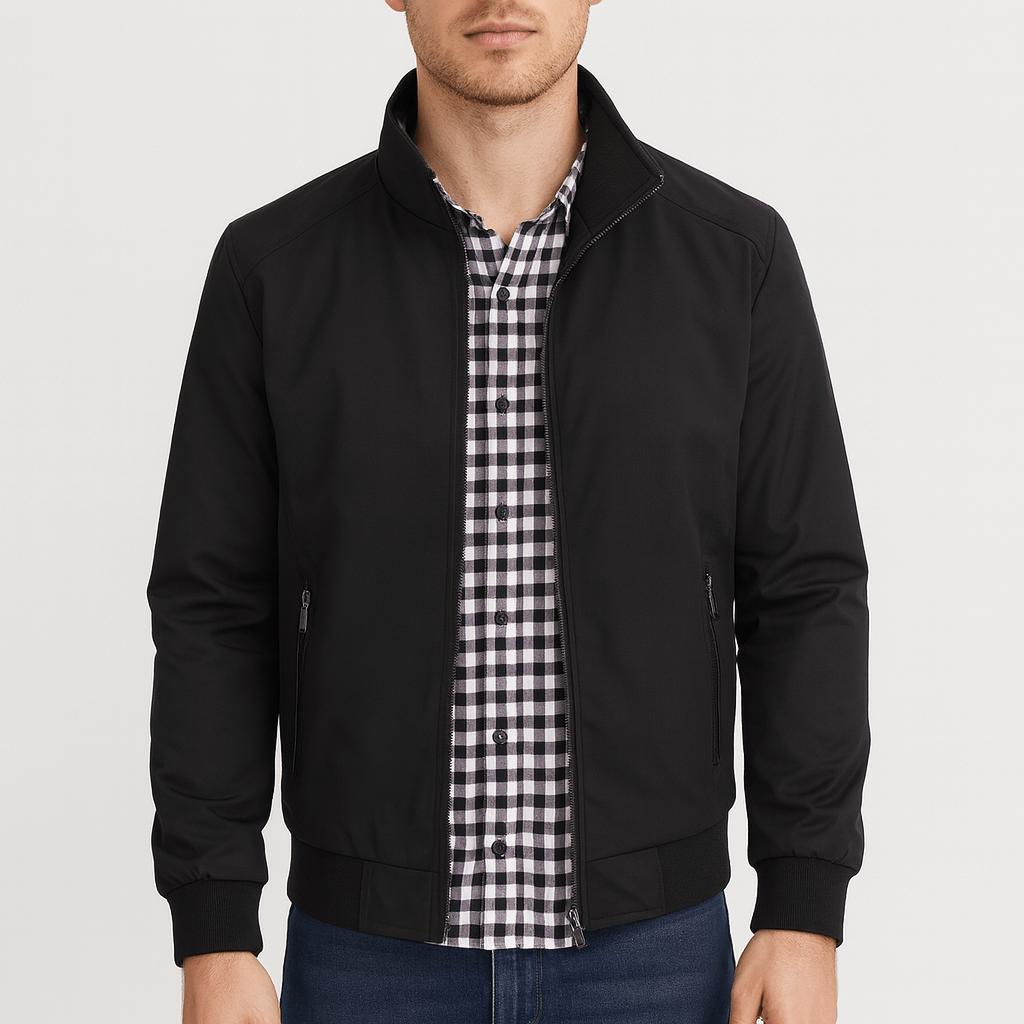 Tanzanix | High collar softshell jacket, lightweight design-Apparel & Accessories > Clothing > Outerwear > Coats & Jackets-Black-M-Tanzanix