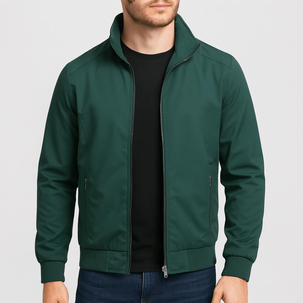 Tanzanix | High collar softshell jacket, lightweight design-Apparel & Accessories > Clothing > Outerwear > Coats & Jackets-Green-M-Tanzanix