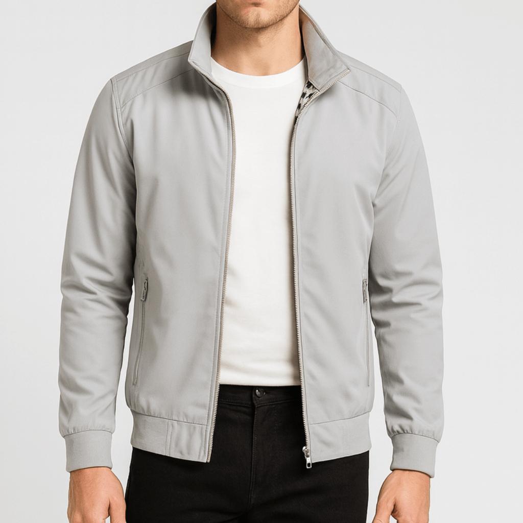 Tanzanix | High collar softshell jacket, lightweight design-Apparel & Accessories > Clothing > Outerwear > Coats & Jackets-Grey-M-Tanzanix
