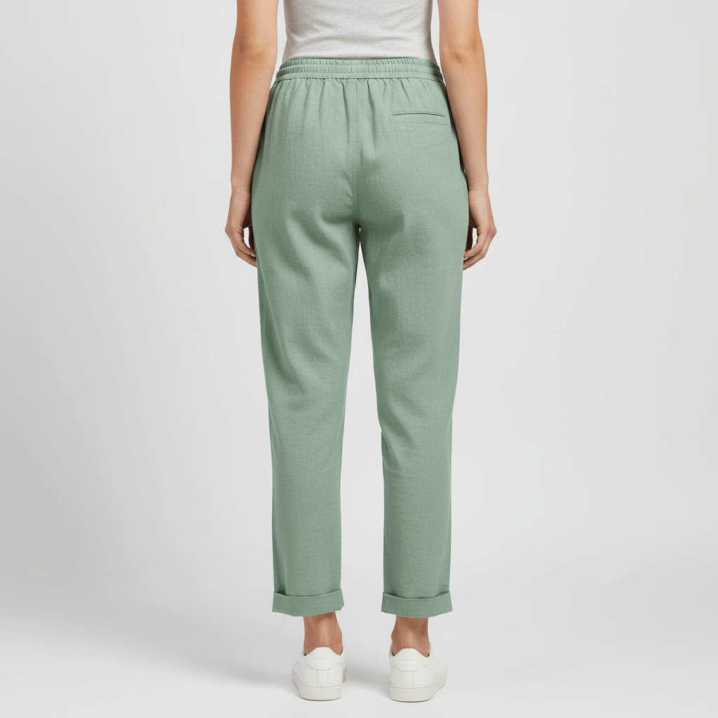 Tanzanix | High-waisted loose trousers-Apparel & Accessories > Clothing > Pants > Trousers-Tanzanix
