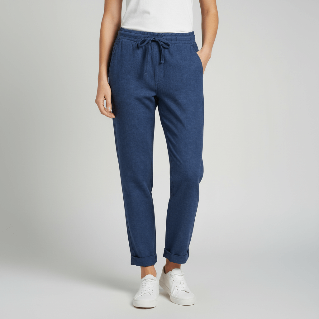 Tanzanix | High-waisted loose trousers-Apparel & Accessories > Clothing > Pants > Trousers-Blue-XS-Tanzanix