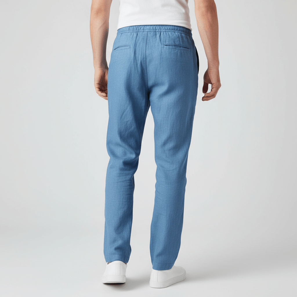 Tanzanix | Lightweight linen trousers with drawstring-Apparel & Accessories > Clothing > Pants > Trousers-Tanzanix