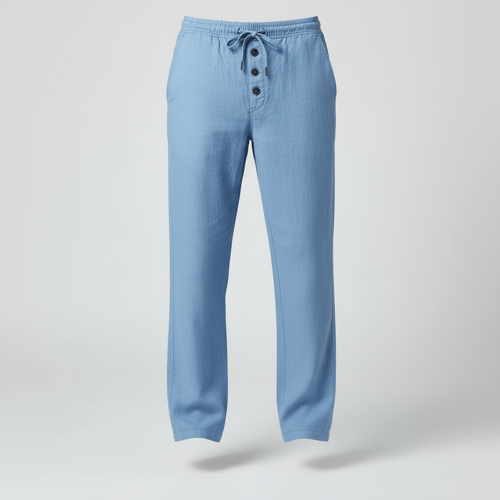 Tanzanix | Lightweight linen trousers with drawstring-Apparel & Accessories > Clothing > Pants > Trousers-Tanzanix