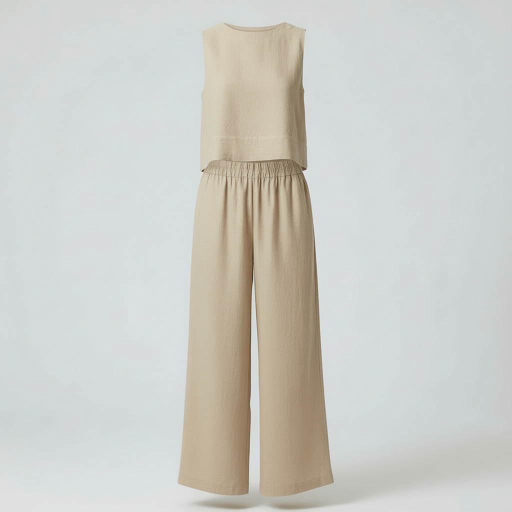 Tanzanix | Lightweight linen two-piece set-Apparel & Accessories > Clothing > Outfit Sets-Tanzanix