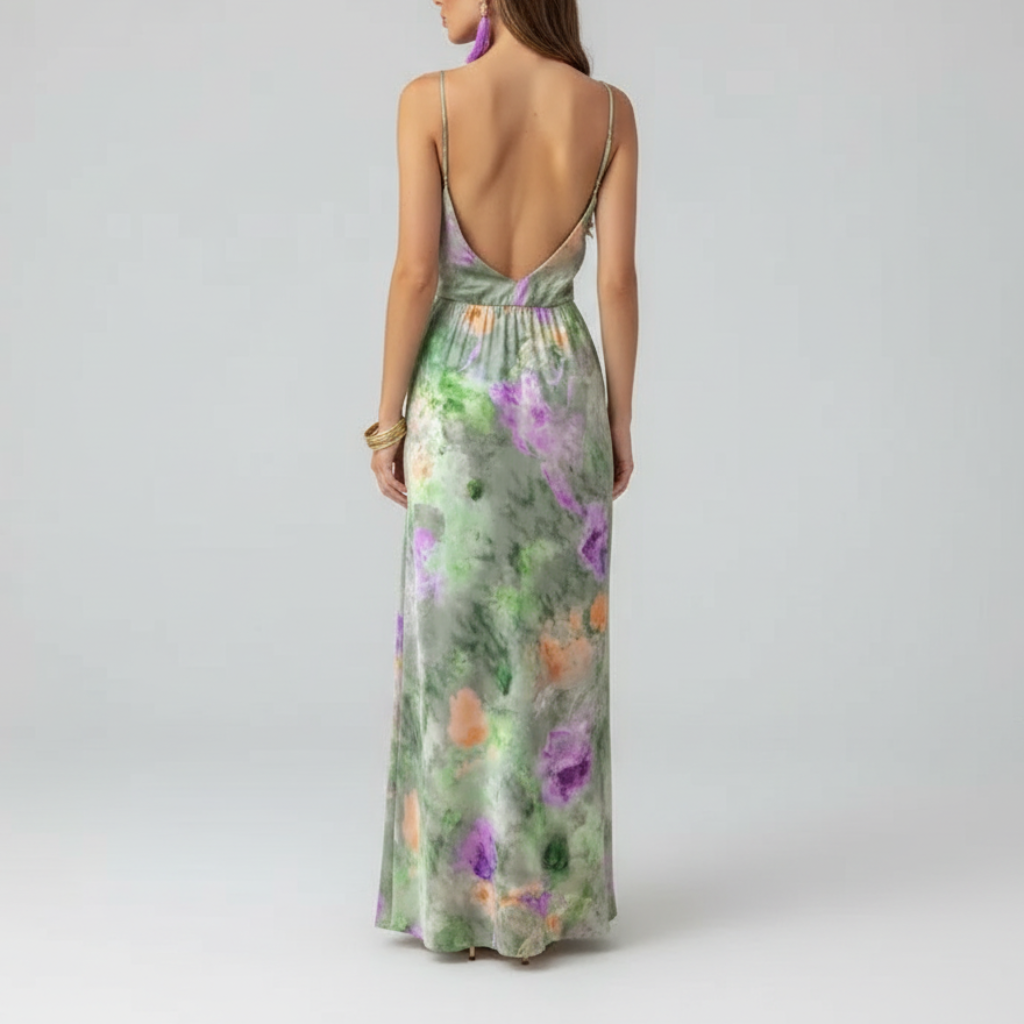 Tanzanix | Lightweight maxi dress with modern print-Apparel & Accessories > Clothing > Dresses-Tanzanix
