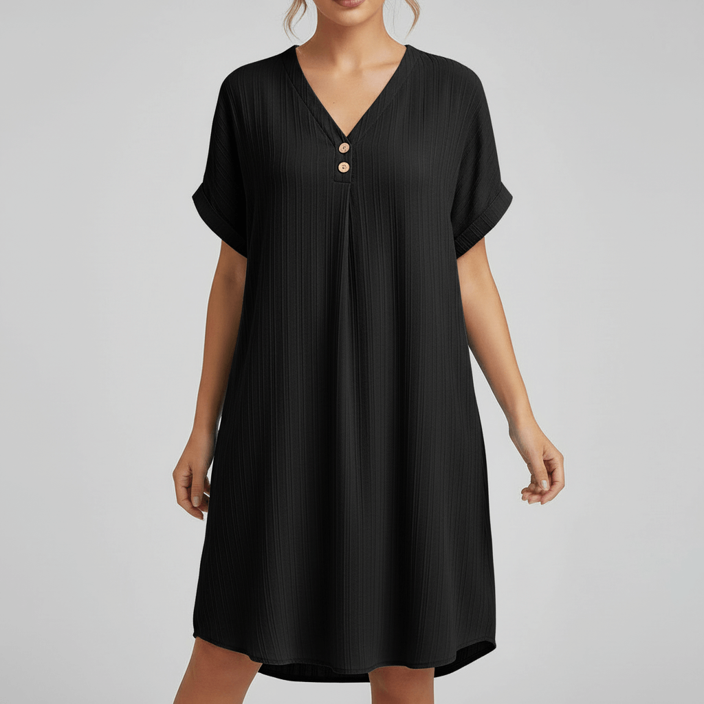 Tanzanix | Lightweight sundress with graceful silhouette-Apparel & Accessories > Clothing > Dresses-Black-S-Tanzanix
