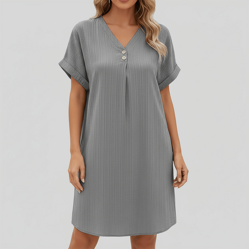 Tanzanix | Lightweight sundress with graceful silhouette-Apparel & Accessories > Clothing > Dresses-Gray-S-Tanzanix