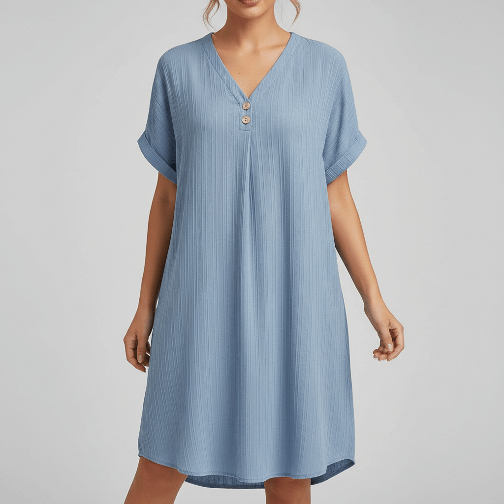 Tanzanix | Lightweight sundress with graceful silhouette-Apparel & Accessories > Clothing > Dresses-Light Blue-S-Tanzanix
