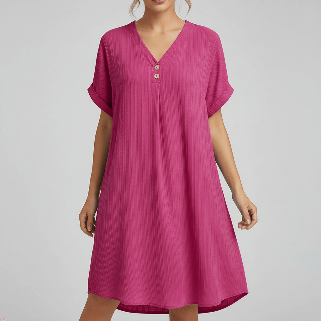 Tanzanix | Lightweight sundress with graceful silhouette-Apparel & Accessories > Clothing > Dresses-Pink-S-Tanzanix
