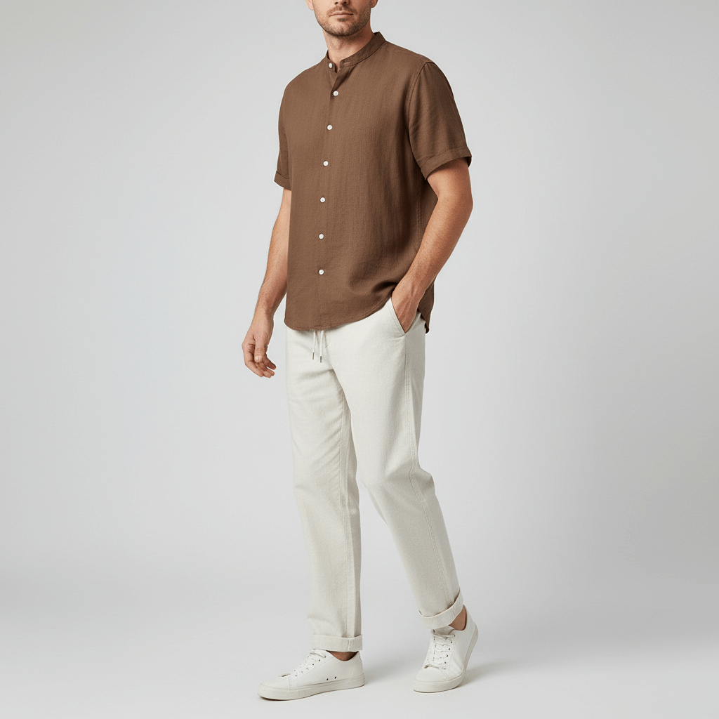Tanzanix | Lightweight two-piece set-Apparel & Accessories > Clothing > Outfit Sets-Brown-S-Tanzanix
