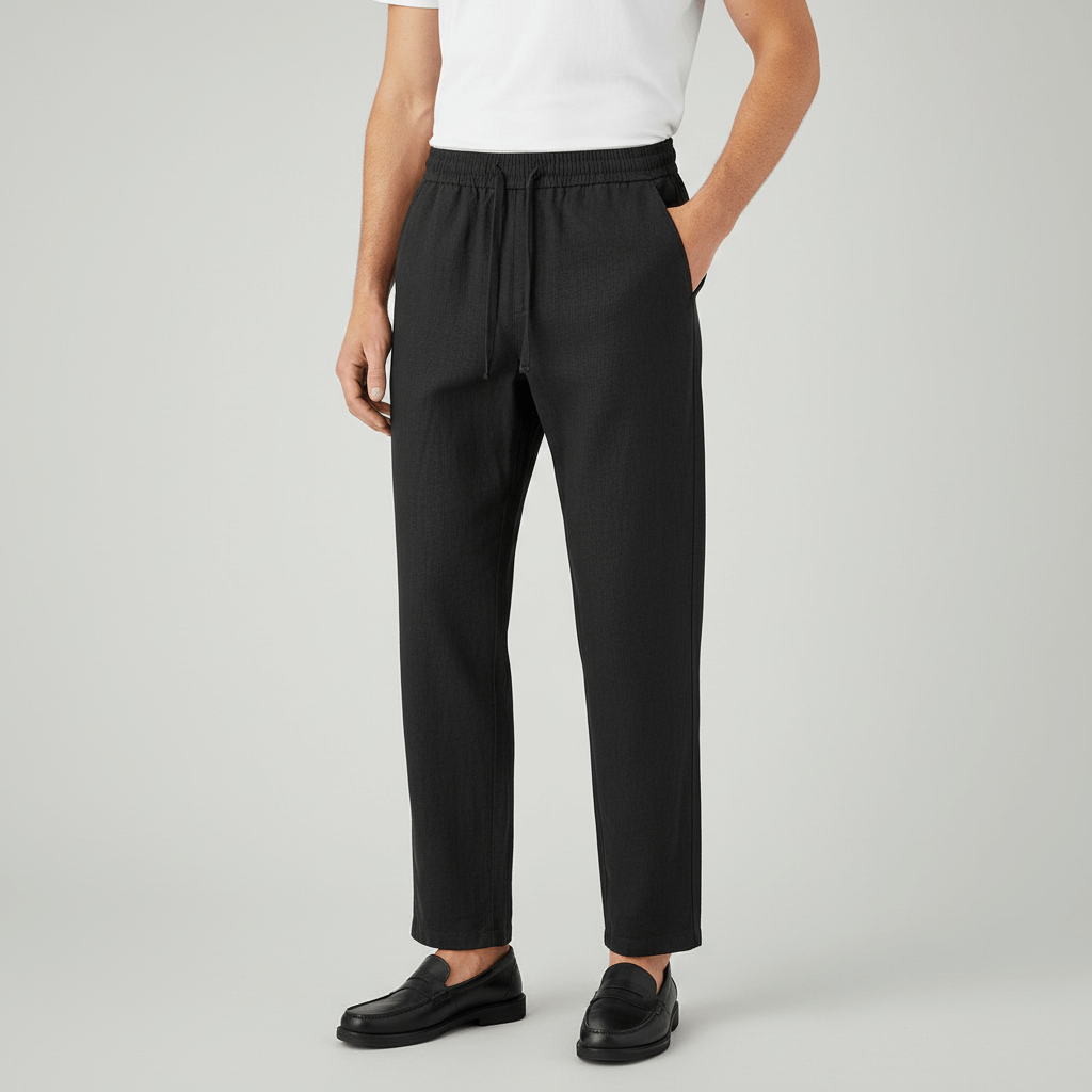 Tanzanix | Loose fit linen trousers-Apparel & Accessories > Clothing > Pants > Trousers-Black-XS-Tanzanix