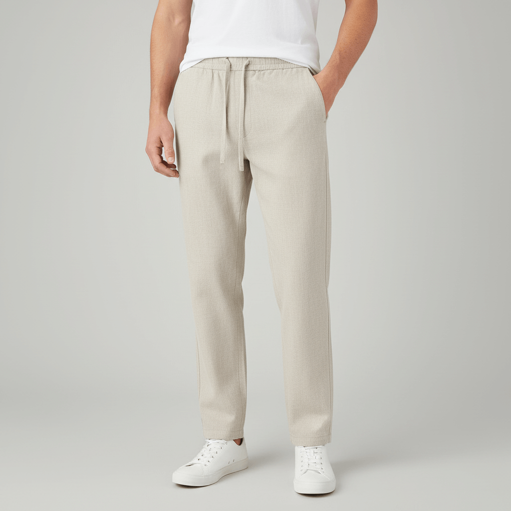 Tanzanix | Loose fit linen trousers-Apparel & Accessories > Clothing > Pants > Trousers-Khaki-XS-Tanzanix