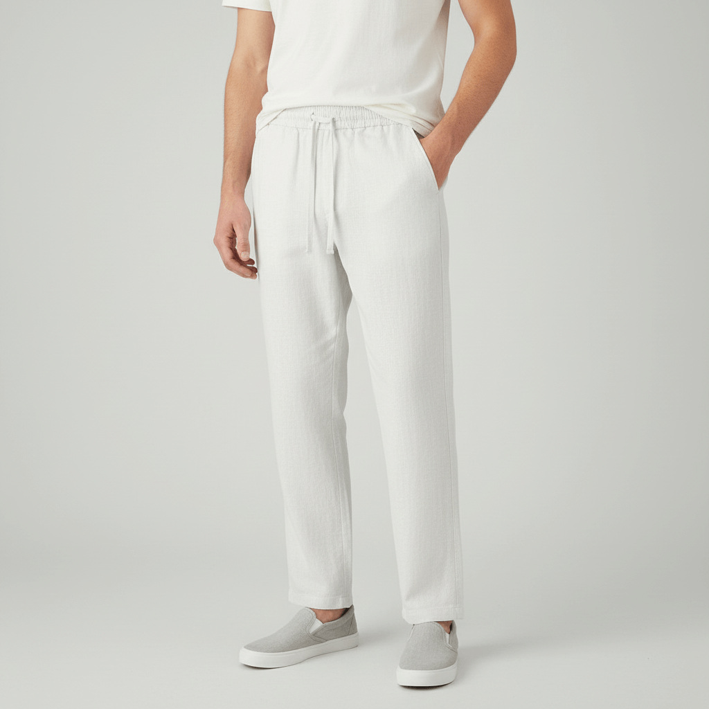 Tanzanix | Loose fit linen trousers-Apparel & Accessories > Clothing > Pants > Trousers-White-XS-Tanzanix