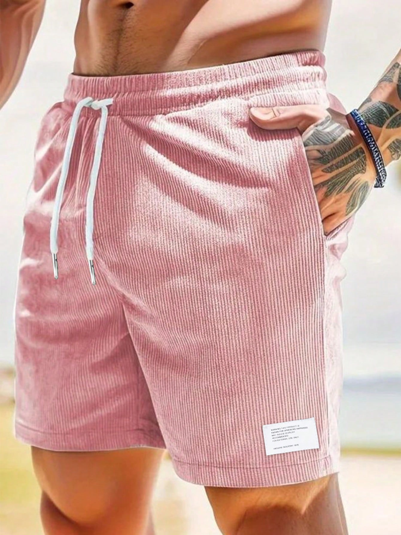 Tanzanix | Loose fit shorts with adjustable drawstring-Apparel & Accessories > Clothing > Shorts-Pink-XS-Tanzanix