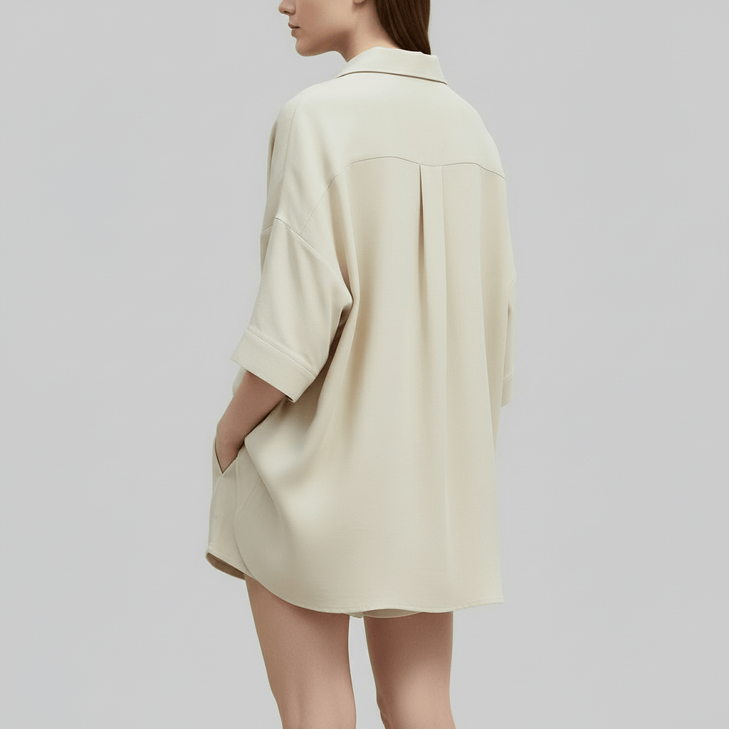 Tanzanix | Loose linen summer two-piece set-Apparel & Accessories > Clothing > Outfit Sets-Tanzanix
