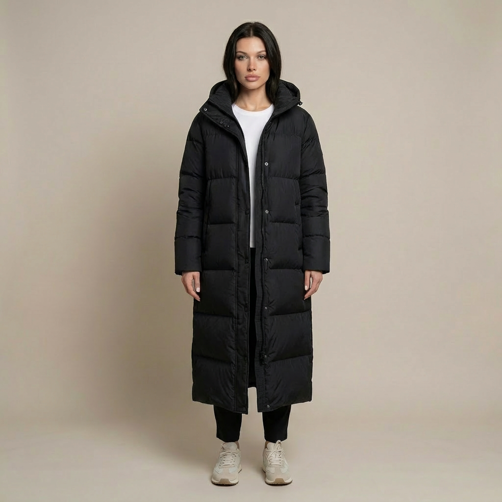 Tanzanix | Maxi Puffer Jacket with Spacious Hood-Apparel & Accessories > Clothing > Outerwear > Coats & Jackets > Puffer Jackets-Black-S-Tanzanix