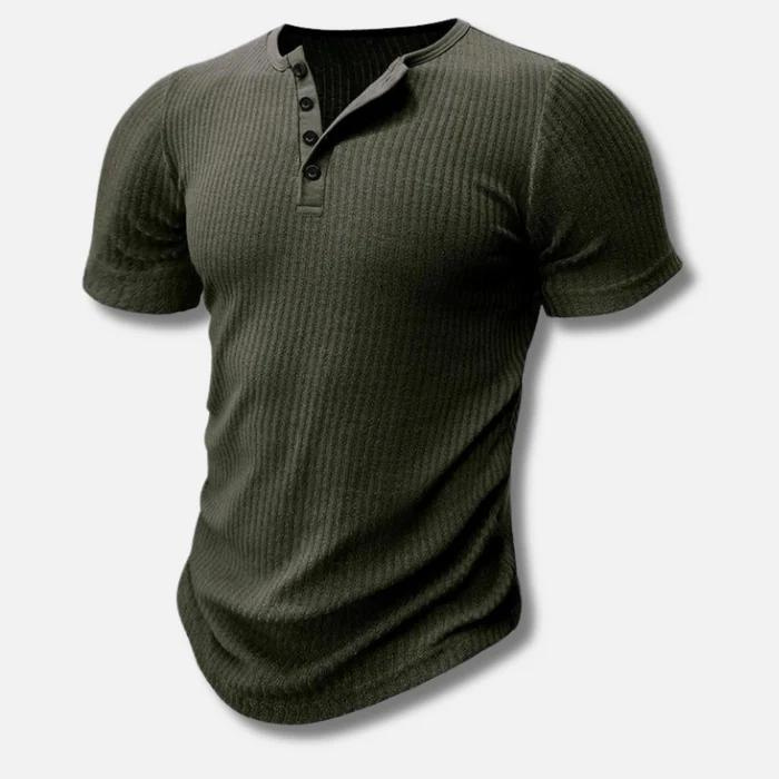 Tanzanix | Muscle fit Henley shirt-Apparel & Accessories > Clothing > Clothing Tops > Shirts-Green-S-Tanzanix