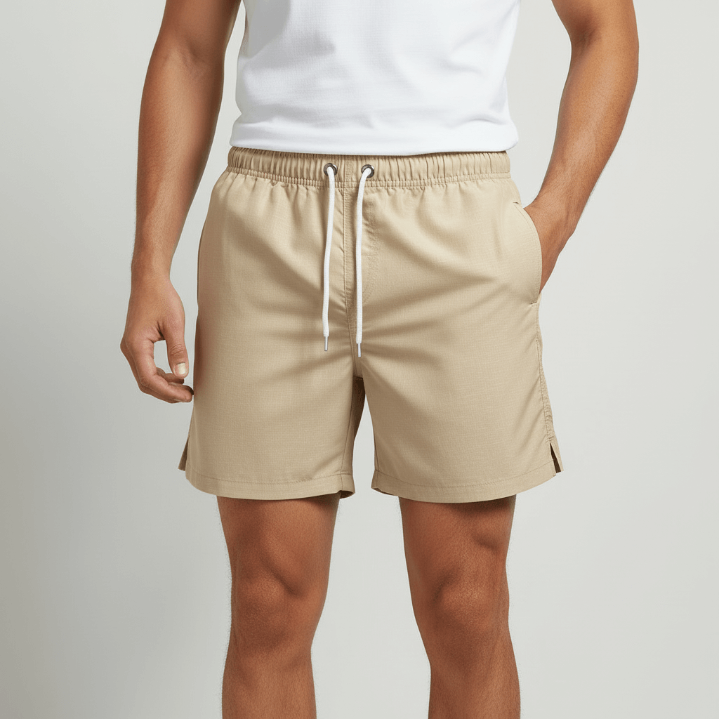 Tanzanix | Quick-drying adjustable swim shorts-Apparel & Accessories > Clothing > Swimwear-Beige-S-Tanzanix
