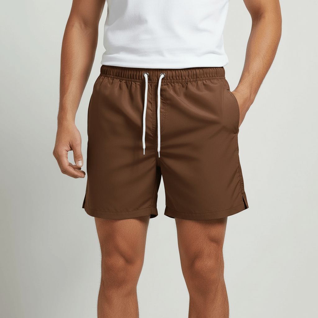 Tanzanix | Quick-drying adjustable swim shorts-Apparel & Accessories > Clothing > Swimwear-Brown-S-Tanzanix