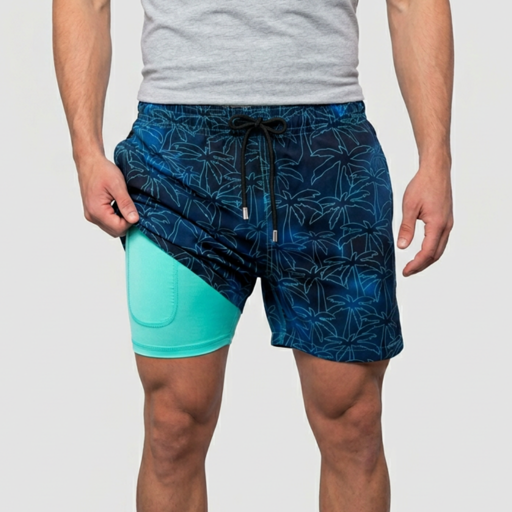 Tanzanix | Quick-drying swim shorts with compression layer-Apparel & Accessories > Clothing > Swimwear-Navy-S-Tanzanix