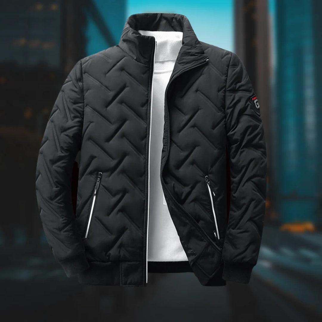 Tanzanix | Quilted texture casual puffer jacket-Apparel & Accessories > Clothing > Outerwear > Coats & Jackets > Puffer Jackets-Black-L-Tanzanix