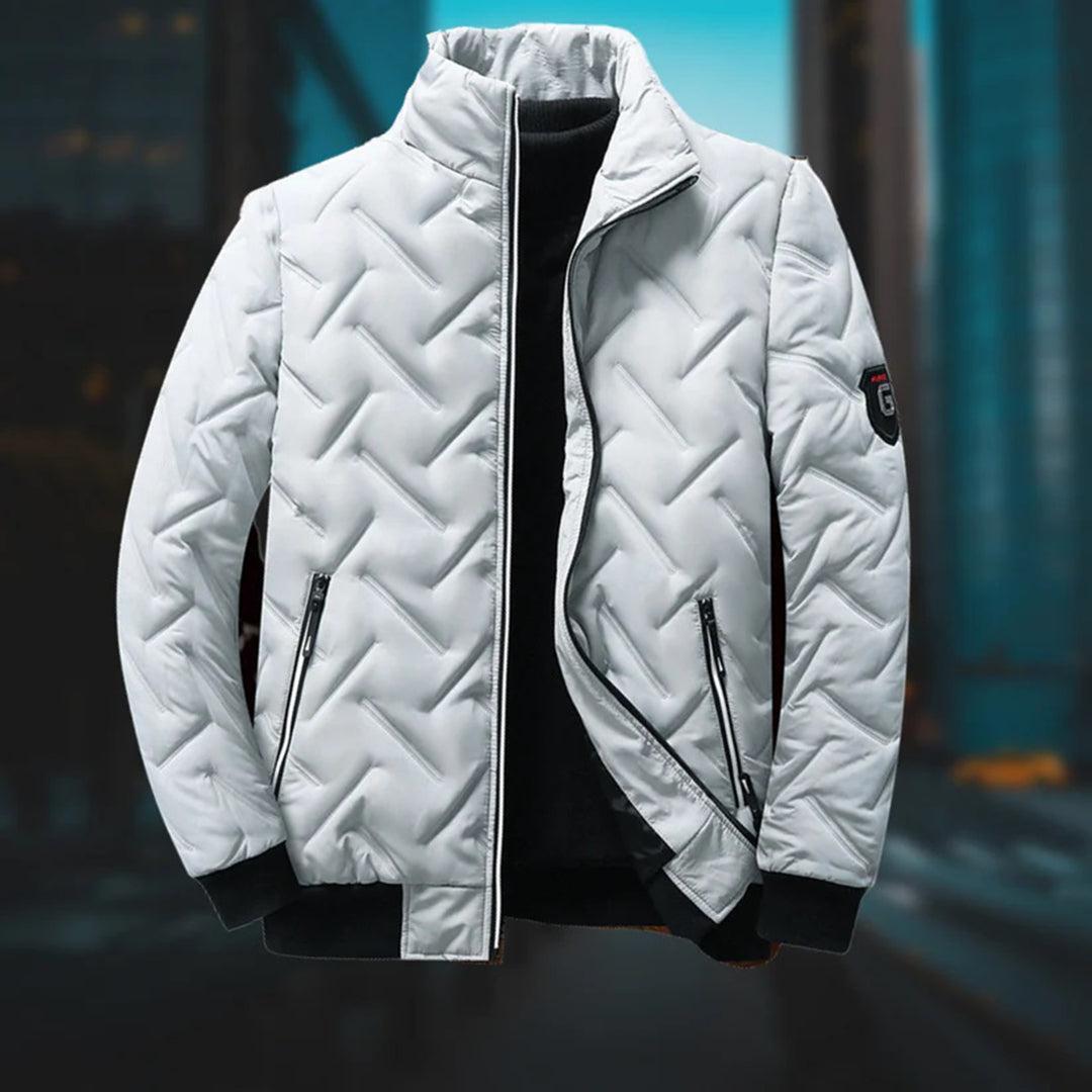 Tanzanix | Quilted texture casual puffer jacket-Apparel & Accessories > Clothing > Outerwear > Coats & Jackets > Puffer Jackets-Grey-L-Tanzanix
