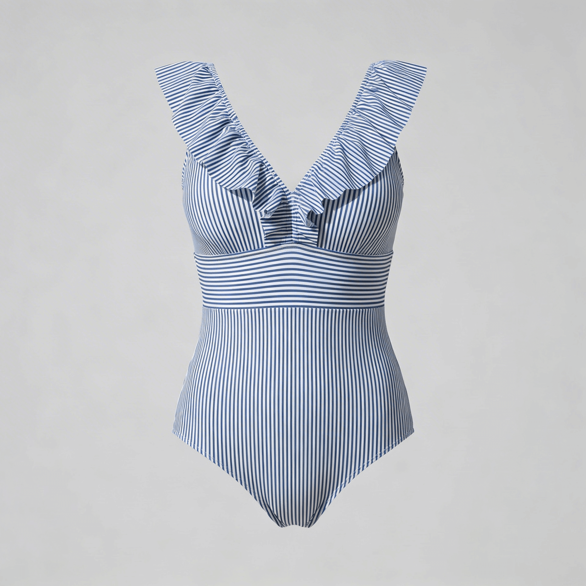 Tanzanix | Ruffle V-neck one piece swimsuit-Apparel & Accessories > Clothing > Swimwear > One-Piece Swimsuits-Tanzanix