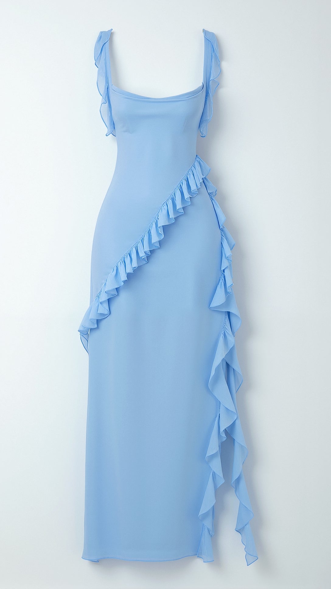 Tanzanix | Ruffled Maxi Dress with High Slit-Apparel & Accessories > Clothing > Dresses-Tanzanix