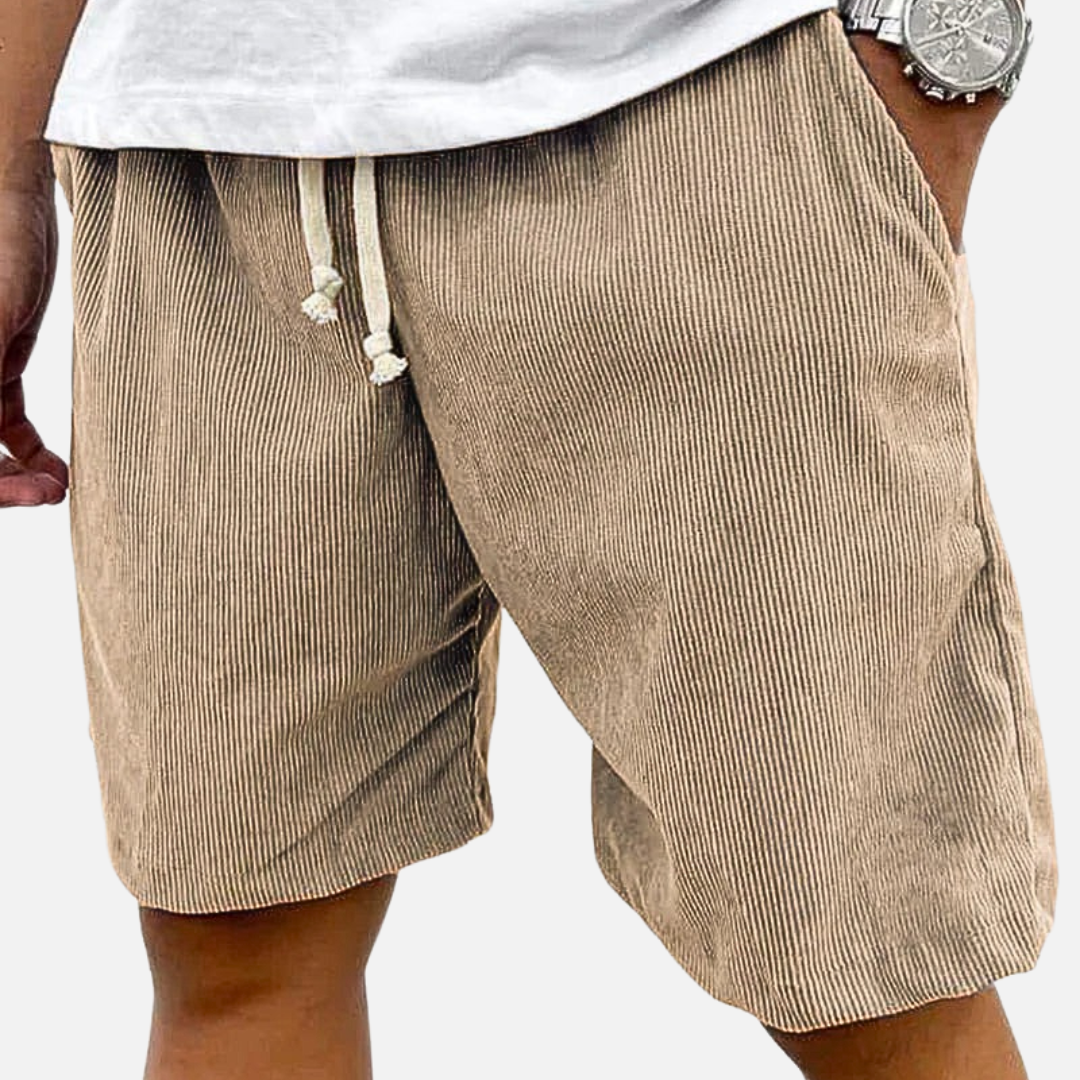 Tanzanix | Soft corduroy shorts-Apparel & Accessories > Clothing > Shorts-Beige-S-Tanzanix